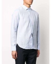 Mp Massimo Piombo Micro Stripe Crinkled Effect Shirt