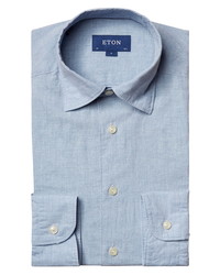 Eton Slim Fit Solid Linen Cotton Button Up Shirt