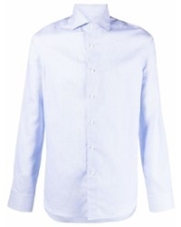 Canali Spread Collar Cotton Linen Shirt