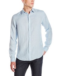 Theory Zack Ps Instrutal Light Long Sleeve Button Front Shirt
