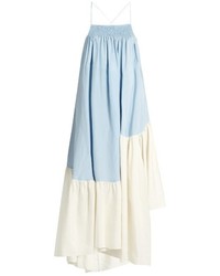 Light Blue Linen Midi Dress