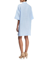 Acne Studios Half Sleeve Linen Shirtdress Light Blue