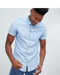 Burton Menswear Big Tall Linen Shirt In Blue