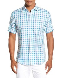 Bugatchi Classic Fit Short Sleeve Linen Sport Shirt