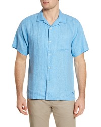 Tommy Bahama Sea Glass Short Sleeve Button Up Linen Shirt