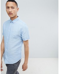 Burton Menswear Short Sleeve Linen Shirt In Blue