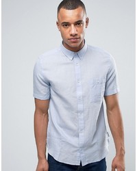 French Connection Short Sleeve Shirt In Regular Fit Linen Mix