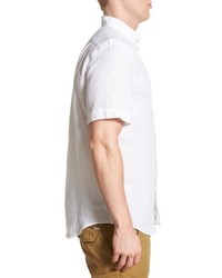 Lacoste Short Sleeve Solid Linen Woven Shirt
