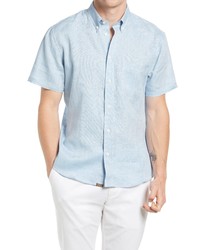 Billy Reid Tuscumbia Standard Fit Short Sleeve Slub Linen Shirt