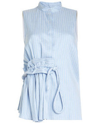Victoria Victoria Beckham Linen And Cotton Shirt With Gathered Detail