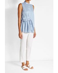 Victoria Victoria Beckham Linen And Cotton Shirt With Gathered Detail