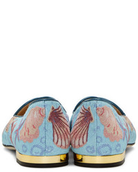 Charlotte Olympia Blue Oceanic Slippers