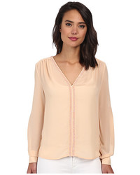 Christin Michaels Christin Michls Sheer Dahlia Blouse Sequin With Roll Up Sleeve And Tab