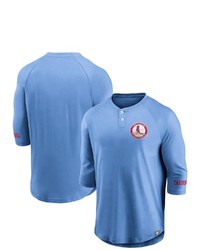 FANATICS Branded Light Blue St Louis Cardinals Sport Resort Weathered Henley Washed Raglan 34 Sleeve T Shirt At Nordstrom