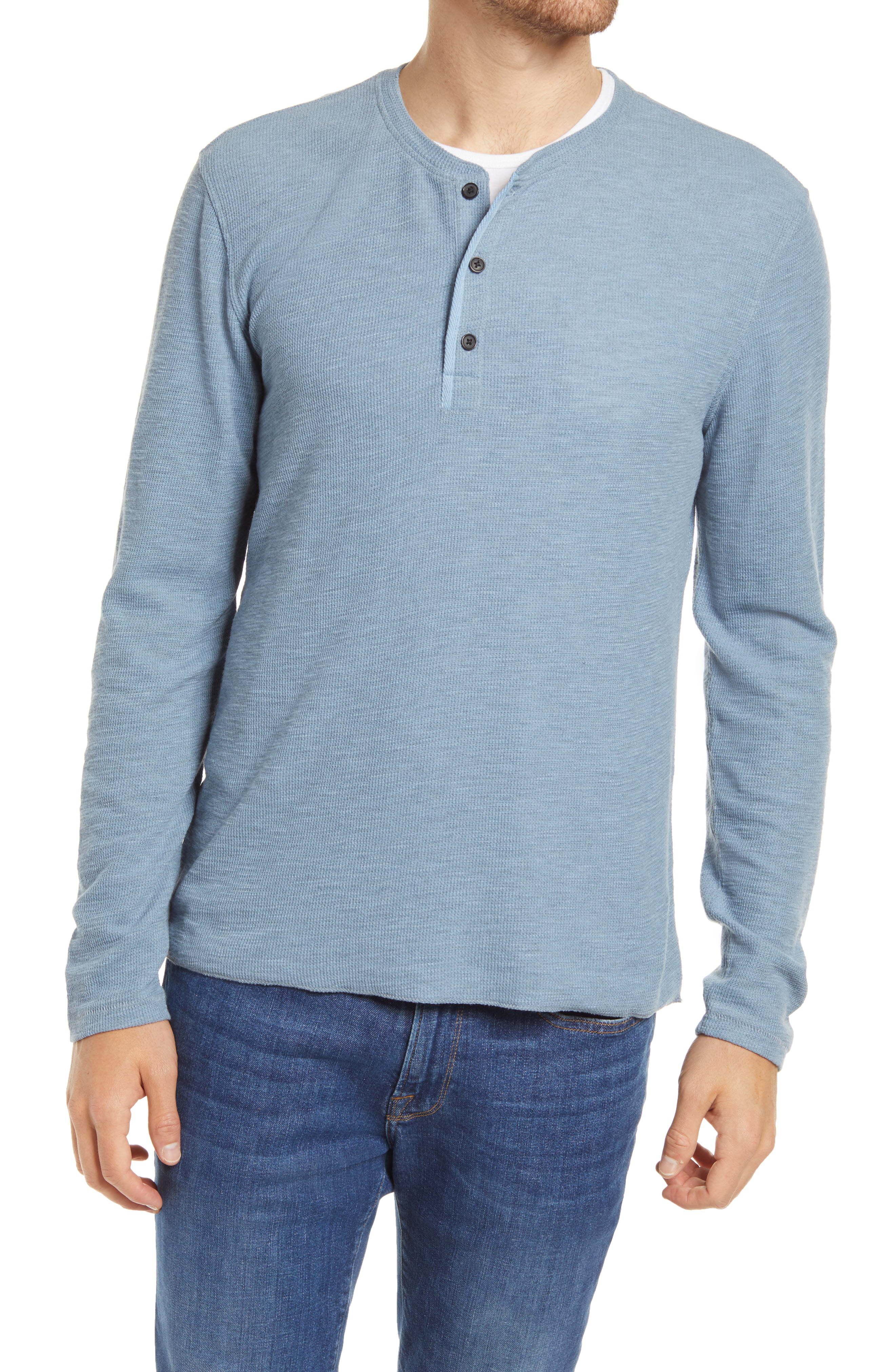 Billy Reid Thermal Knit Cotton Blend Henley, $47 | Nordstrom | Lookastic