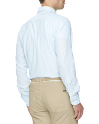 Loro Piana Andre Soft Honeycomb Textured Shirt Light Blue