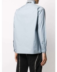 Xander Zhou Asymmetric Button Patch Pocket Shirt