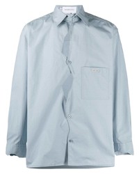 Xander Zhou Asymmetric Button Patch Pocket Shirt