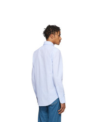 Lanvin Blue And White Seersucker Shirt