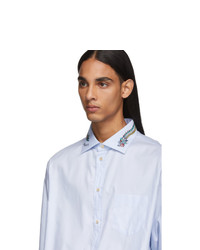 Gucci Blue Dragon Collar Shirt