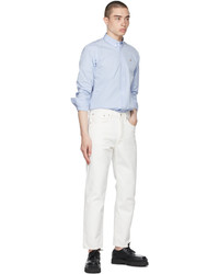 MAISON KITSUNÉ Blue Fox Head Embroidery Classic Shirt