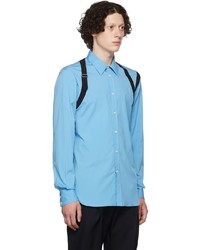 Alexander McQueen Blue Graffiti Harness Shirt