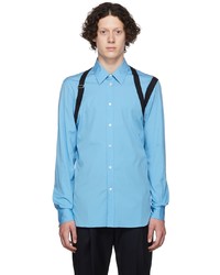 Alexander McQueen Blue Graffiti Harness Shirt