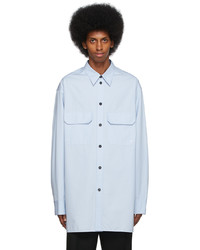 Jil Sander Blue Organic Cotton Straight Shirt