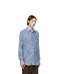 Schnaydermans Blue Oversized Faded Shirt