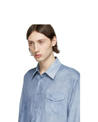 Schnaydermans Blue Oversized Faded Shirt