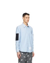 Thom Browne Blue Oxford Elbow Patch Shirt