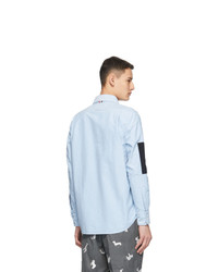 Thom Browne Blue Oxford Elbow Patch Shirt