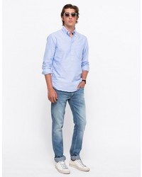 Gitman Brothers Blue Oxford Ls Popover