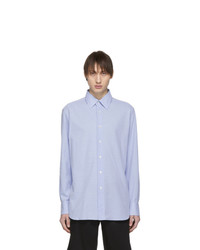 Brioni Blue Pique Long Sleeve Shirt