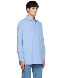 Nanamica Blue Regular Collar Wind Shirt