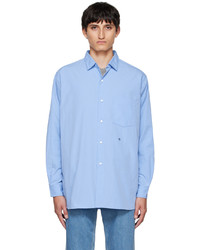 Nanamica Blue Regular Collar Wind Shirt