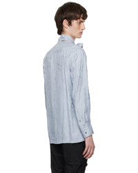 The World Is Your Oyster Blue Self Tie Shirt