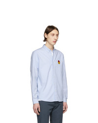 AMI Alexandre Mattiussi Blue Smiley Oxford Shirt