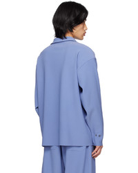 Birrot Blue Spread Collar Shirt