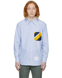 Thom Browne Blue Spread Collar Shirt