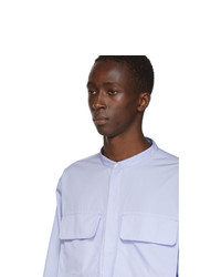 Kenzo Blue Stand Collar Shirt