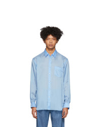 Comme Des Garcons SHIRT Blue Taffeta Shirt