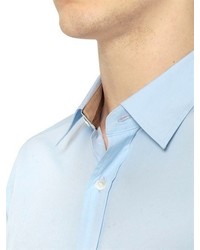 Burberry Stretch Cotton Poplin Shirt Sky Blue