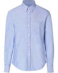 men light blue button up shirt