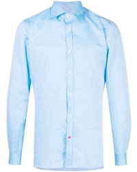 Isaia Cotton Lined Spread Collar Shirt
