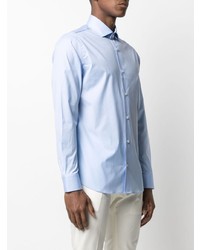 Z Zegna Cutaway Collar Stretch Cotton Shirt
