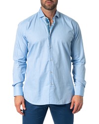 Maceoo Einstein Contemporary Fit Oxford Blue Button Up Shirt At Nordstrom