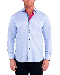 Maceoo Einstein Repeat Blue Contemporary Fit Button Up Shirt