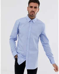 Hugo Elisha01 Tonal Logo Extra Slim Fit Shirt In Light Blue