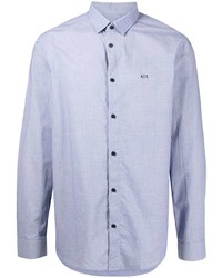 Armani Exchange Embroidered Logo Button Up Shirt
